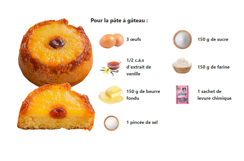Gâteau Moelleux Renversé à l'Ananas