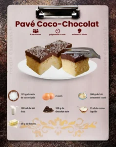 Recette Pavé Coco-Chocolat