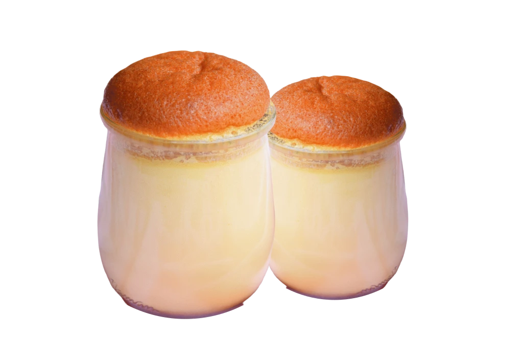 Petits Flans Japonais au Caramel et Génoise Légère